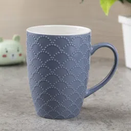 MARKET99 Blue Textured Ceramic Glossy Mug 330 ml-49
