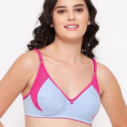 Clovia Women Blue & Pink Non-Padded Non-Wired Full Cup Bra-image-89