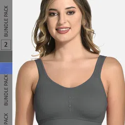 StyFun Pack Of 2 Non Padded Dry Fit Cotton All Day Comfort Sports Bra-45
