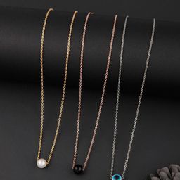 DressBerry Set Of 3 Gold-Plated Stone Studded Brass Chain-18