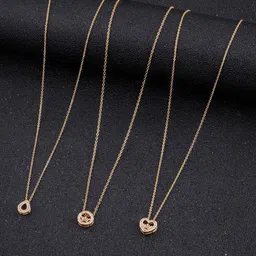 DressBerry Set Of 3 Gold-Toned Stone Studded Gold-Plated Chain-17