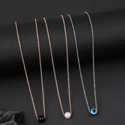 DressBerry Set Of 3 Gold-Plated Stone Studded Brass Chain-17