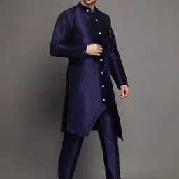 Utsav Fashion Mandarin Collar Layered  Kurta with Churidar-picture-34