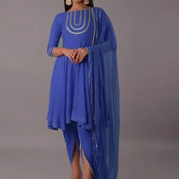 Utsav Fashion Printed Empire Gotta Patti Kurta with Dhoti Pant & Dupatta-image-46