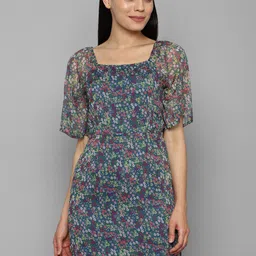 Allen Solly Woman Blue Floral Sheath Dress-51