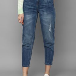 Allen Solly Woman Women Blue Low Distress Light Fade Jeans-image-62