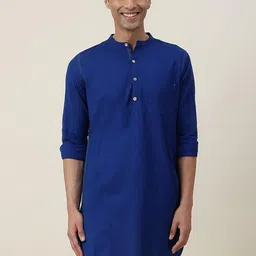 Fabindia FabBasic Band Collar Straight Kurta-image-58