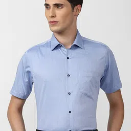 Van Heusen Spread Collar Short Sleeves Pure Cotton Formal Shirt-image-38