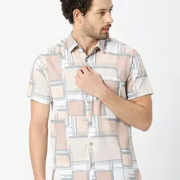 VALEN CLUB Geometric Printed India Slim Fit Shirt-image-95