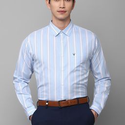 Allen Solly Men Blue Slim Fit Striped Formal Shirt-image-100