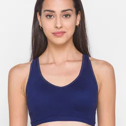 Candyskin Women  Navy blue Solid Padded Sports Bra-image-9