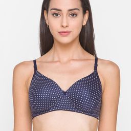 Candyskin Navy Blue & White Printed Non Wired Full Coverage Everyday Bra CSIN16-image-62