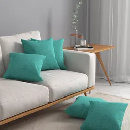 ROSARA HOME Set Of 5 Turquoise Blue Square Cushion Covers-image-92
