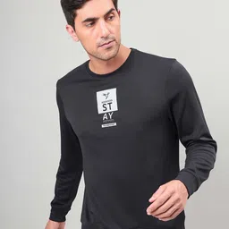 Technosport Round Neck Long Sleeves Regular Fit Typographic Printed  T-shirt-picture-4