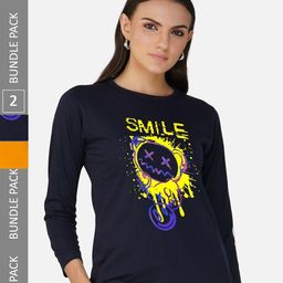 CHOZI Pack Of 2 Printed Round Neck Cotton Regular T-shirts-picture-5
