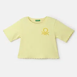 United Colors of Benetton Girls Round Neck Pure Cotton T-shirt-image-70