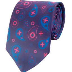 Alvaro Castagnino Men Blue & Pink Printed Silk Broad Tie-image-83