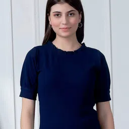 NEUDIS Round Neck Puff Sleeves Top-image-96