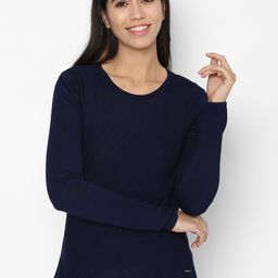 Allen Solly Woman Navy Blue Solid Top-picture-10