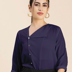 Moomaya V-Neck Long Sleeves Top-image-57
