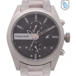 Fastrack Unisex Black & Silver-Toned Analogue Watch-24