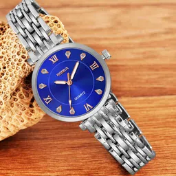 WATCHSTAR Women Patterned Dial & Stainless Steel Straps Analogue Watch Ladies KP Blue-14