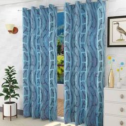 presto Blue Poly Cotton Door Curtain-picture-29