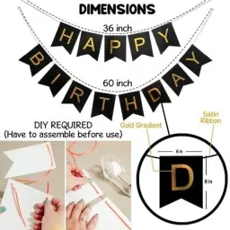 elderwand Solid 1 Set of Happy Birthday Foil WITH 2 set of 9 mtr fairy light Balloon Bouquet image 3
