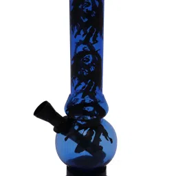 8 Inch Bob Marley Printed Blue Table Top Acrylic Smoking Beer Bong Funnel-image-97