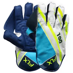 flx KID'S CRICKET WICKET KEEPING GLOVES, WKG 100, BLUE-picture-28