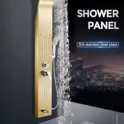 AGEON 5-in-1 Black Thermostatic Shower Panel with Rainfall, Jets & Display 5 In 1 Shower System image 2