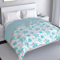 Aqua Cotton Floral 120 GSM Reversible Double Bed Dohar by Mayfair Homes London-picture-14