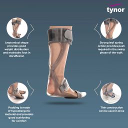 tynor Foot Drop Splint, Grey, Right, XL, 1 Unit Foot Support image 4