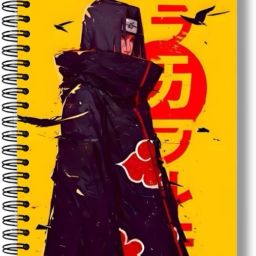 Itachi Uchiha Yellow anime notebook A5 Notebook Unruled 120 Pages-image-0