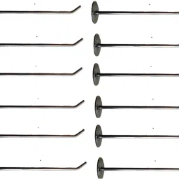 12 Inches Display Hook Made in 5 mm Pure SS Rod Display Hooks Stand for Mobile Shop/Showroom/Boutique/Supermarket Wall Drope Hanger Combo Heavy Duty with Hardware Fittings(12 Inches,5 mm Thick ,12 Pcs) Hook 12-17