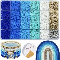 BRACELETS MAKING KIT BLUE (CLAY BEADS)-image-64