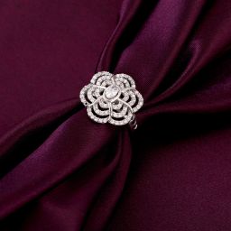 Sterling Silver Cheerful Daisy Ring for Girls Sterling Silver Zircon Rhodium Plated Ring-image-51