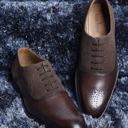 LOUIS STITCH Men Textured Suede Leather Formal Brogues-image-57