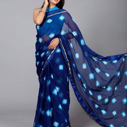 VL SAREES Bandhani Zari Pure Chiffon Bandhani Saree-29