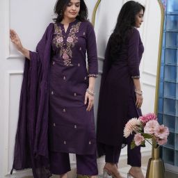 Embroidered Kurta, Trouser/Pant & Dupatta Set-image-27