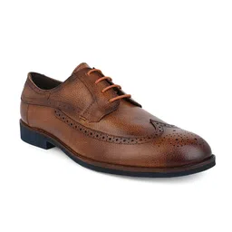 Alberto Torresi Men Round Toe Formal Leather Lace-Up Brogues-image-1