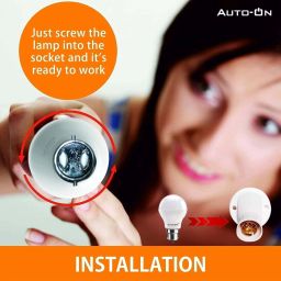 auto-on 9 W Motion Sensor Round B22 LED Bulb image 5
