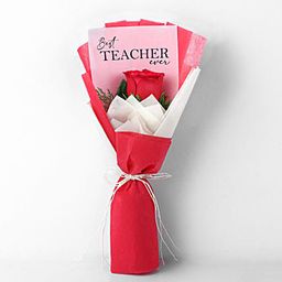 Best Teacher Ever Red Rose Bouquet-image-55
