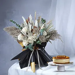 Biscoff Cake N Rustic Charm Sola Flower Bouquet-image-16