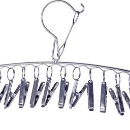 ® 20 Clips Stainless Steel Cloth Dryer/Drying Stand/Hanger with Clips Steel Dress Hanger For Dress-18