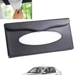 Black Leatherite Rectangle Shape Fancy Design Tissue Dispencer For Car-93 Vehicle Tissue Dispenser-image-87