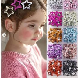 Star Shape Glitter Fancy Tic Tac Pins,Hair Accessories for For Girls & kids Hair Clip-image-16