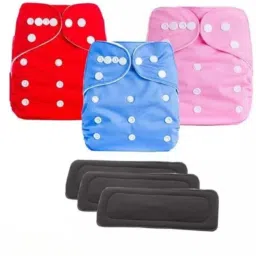 Larva Baby Cloth Diaper 3Diapers+3Inserts Reusable Cloth Diaper for babies-21