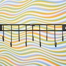 Steel Cloth Hanger for Wall with( 11 Hooks)Door Hooks/Kitchen Utensil Hanger Hook Rail 11-image-88