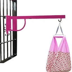 New Born Baby Window Cradle Iron Hanger, Door Hanger for Baby-Pink-10